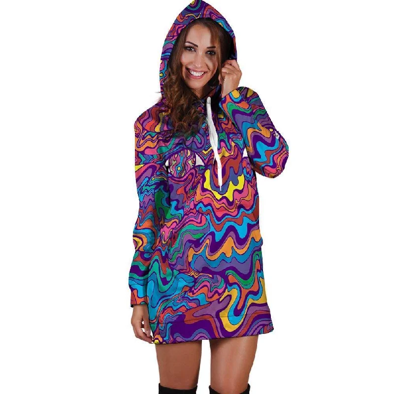 Psychedelic Face Hoodie Dress