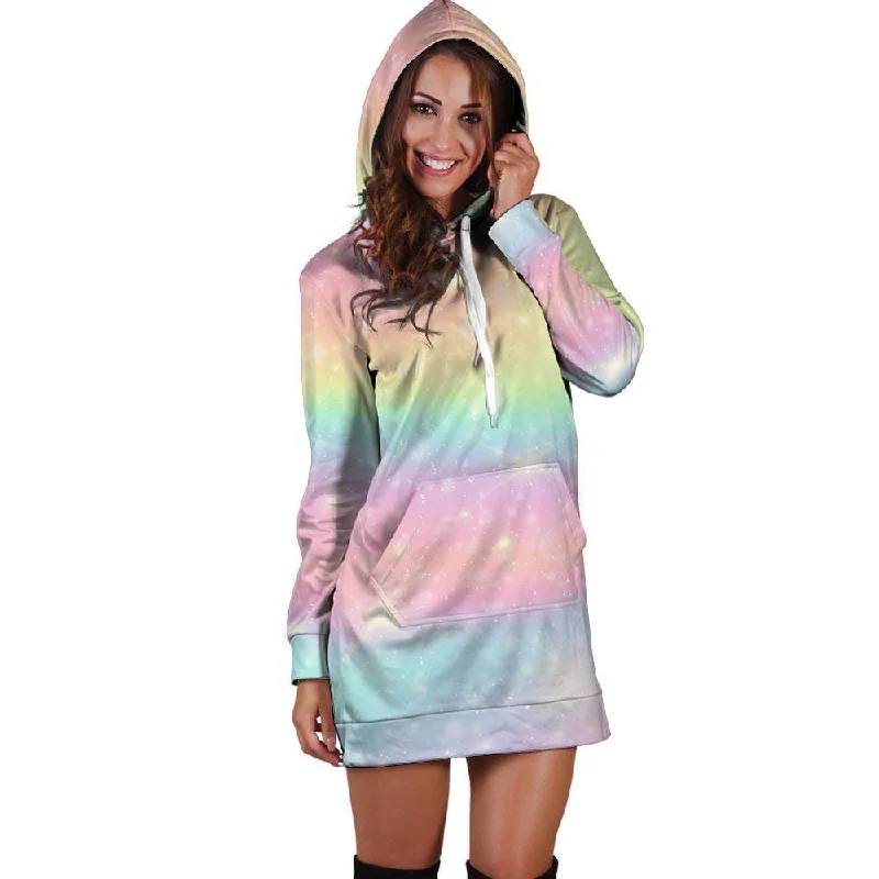 Psychedelic Trippy Holographic Hoodie Dress