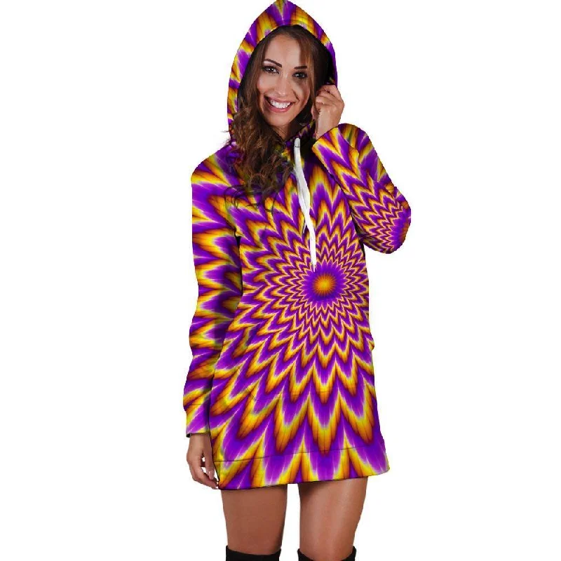 Pulsing Optical illusion Hoodie Dress