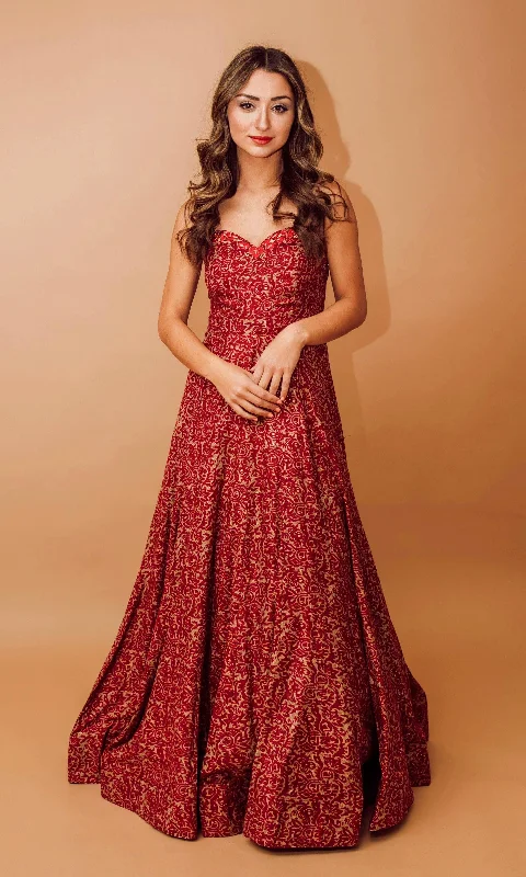 Sia Long Dress with Embroidery