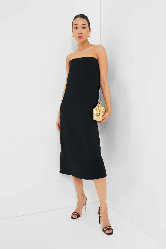 Strapless Noir Crepe Marin Dress