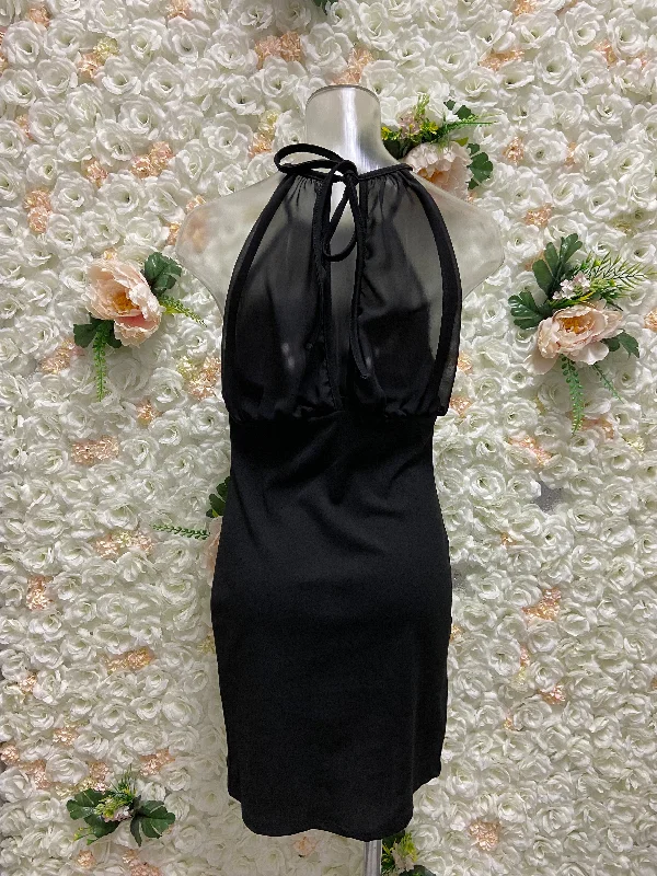 Techno Chiffon Contrasted Rushed Dress 3072