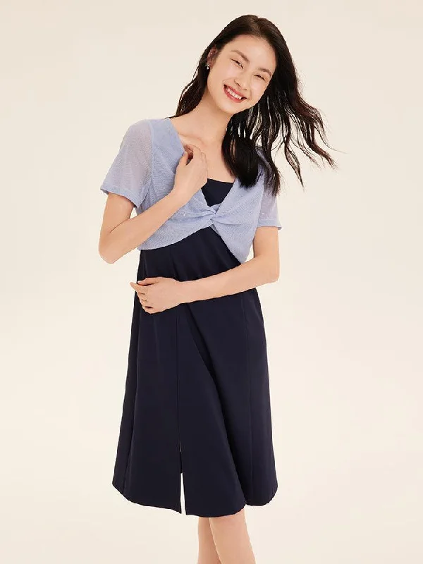 Two-Piece Suit Knitted & Twisted Dress