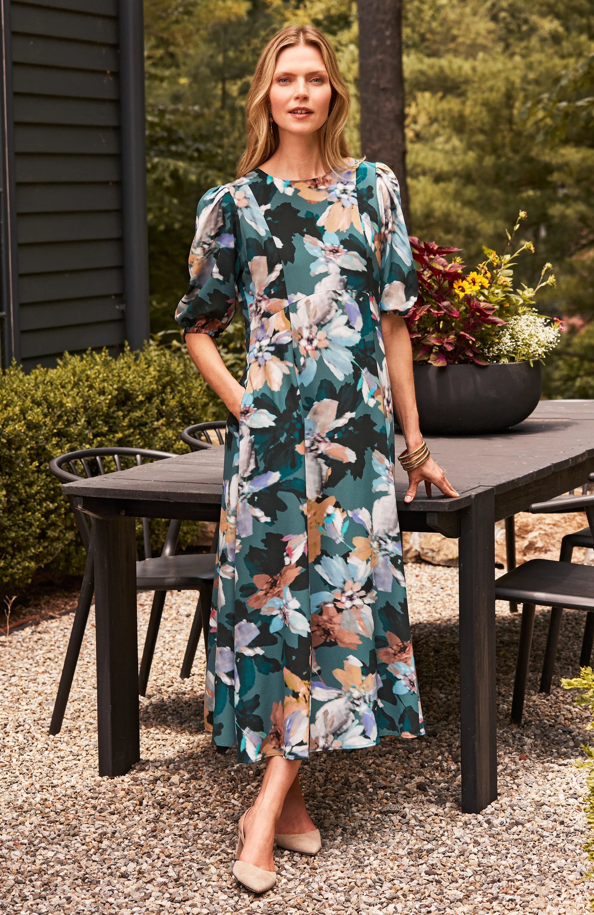 FRANKIE SILK WATERCOLOR DRESS