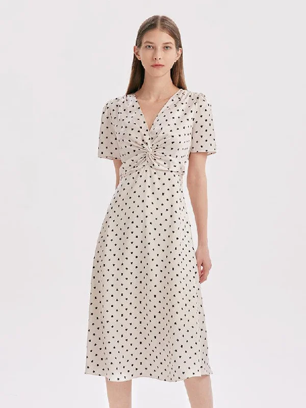 V-Neck Twisted Dress