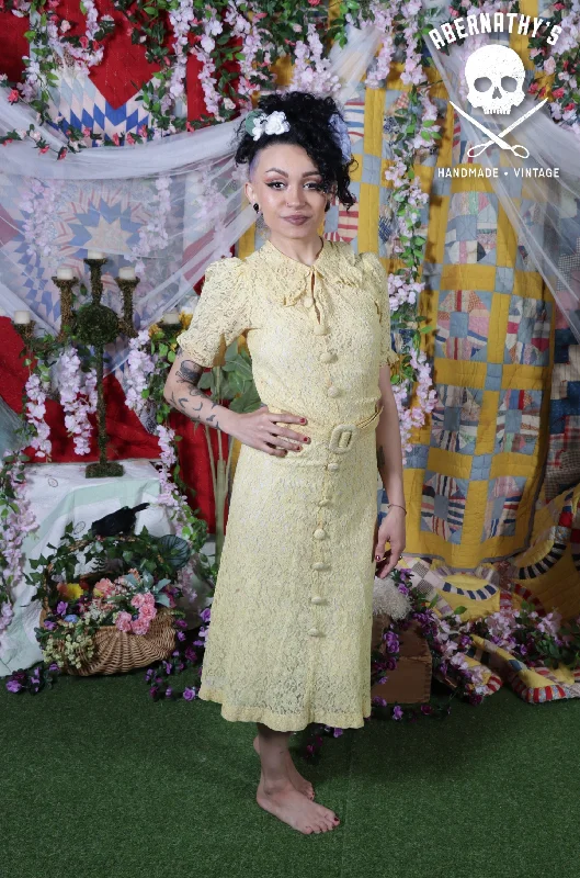 Vintage 1930's yellow lace dress