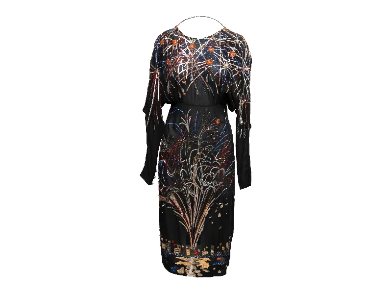 Vintage Black & Multicolor Karl Lagerfeld Spring/Summer 1985 Haute Couture Dress Size US S