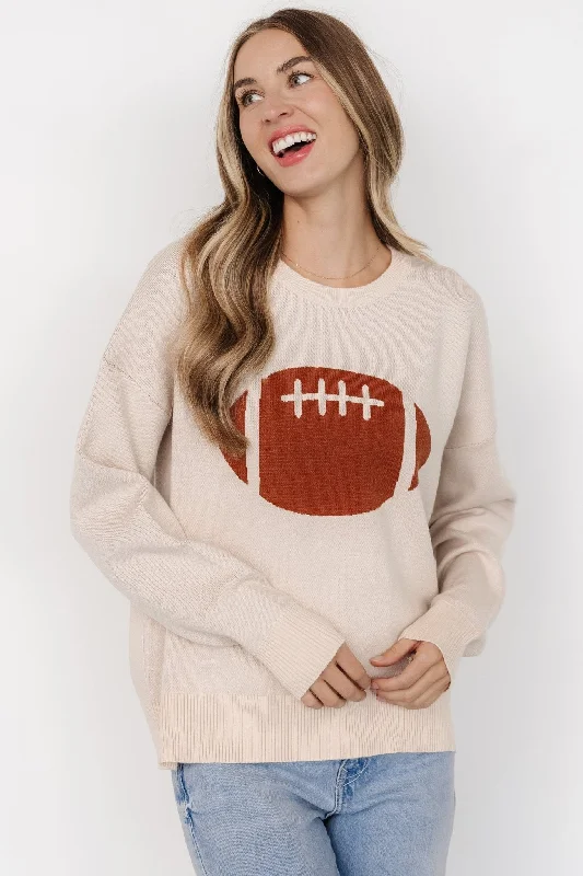 Brady Sweater | Cream Embroidered Appliqued Beaded