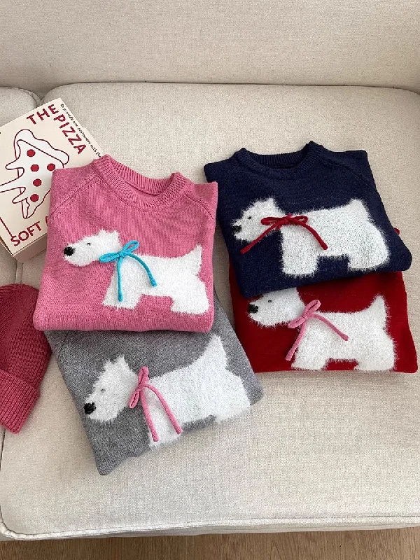 Cartoon round neck sweater soft long-sleeved sweater top     S4690 Thin Thick Dense