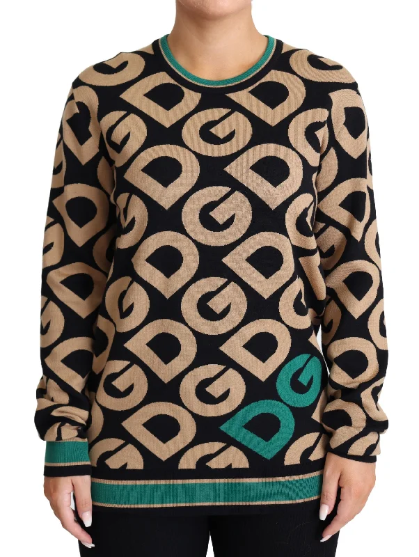 Dolce & Gabbana Elegant Multicolor Wool Blend Sweater Front Pockets Side Pockets Patch Pockets