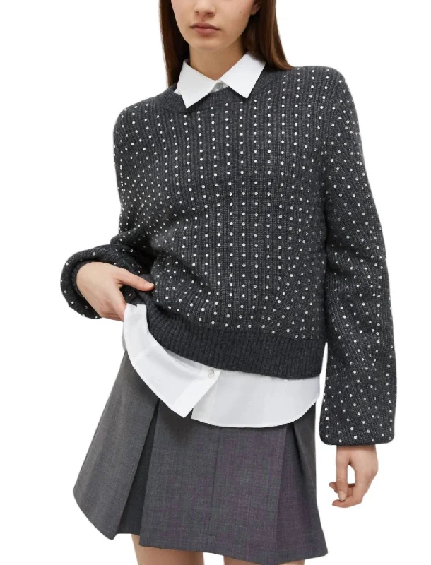 Molo Crewneck Sweater In Dark Grey Anti-Pilling Anti-Shrink Durable