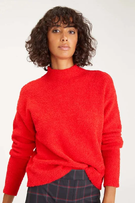Sanctuary Plush Mock Neck Sweater Fitted Loose Oversized