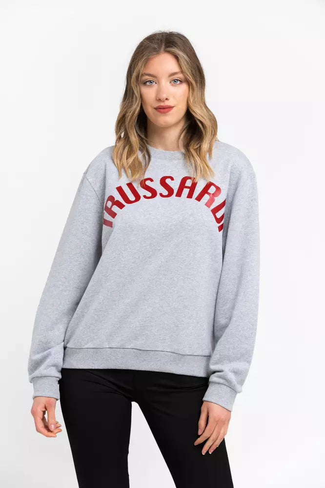 Trussardi Gray Cotton Women Sweater Spandex Rayon Corduroy