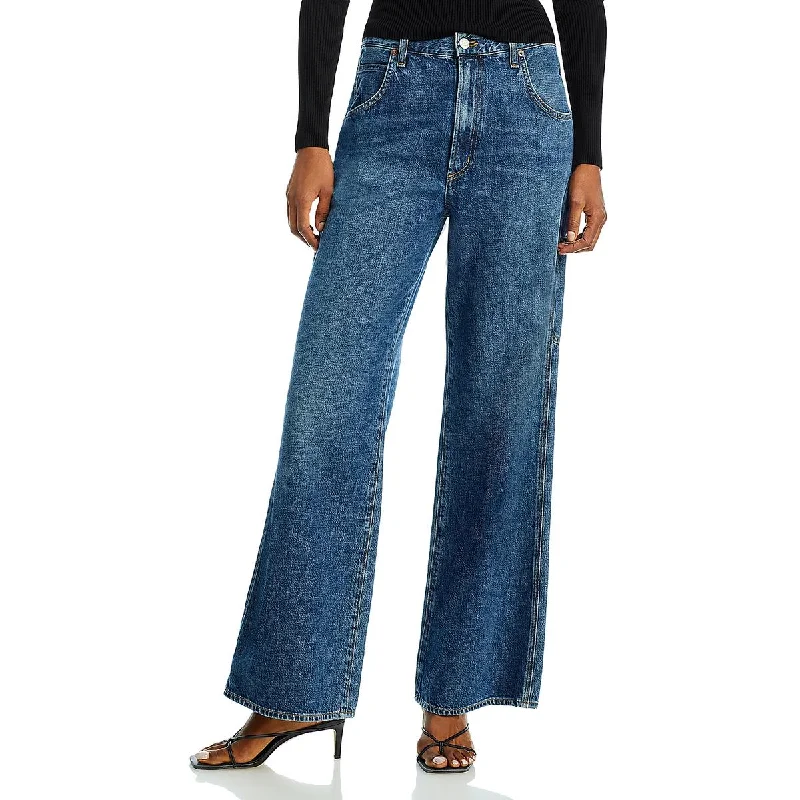 Agolde Womens Magda High Rise Carpenter Wide Leg Jeans Trendy Flared Leg Jeans