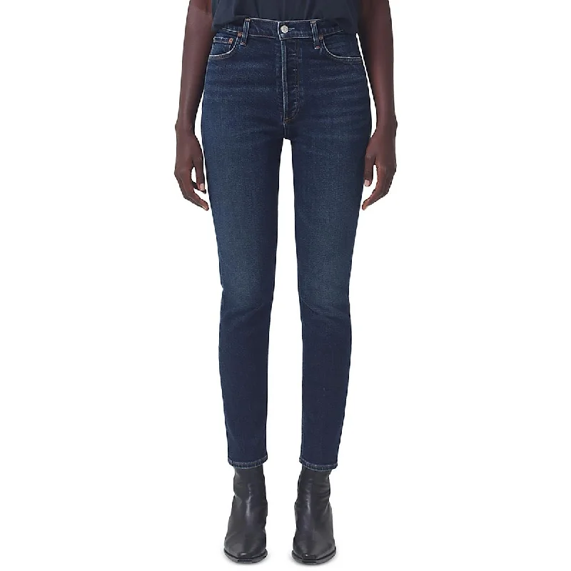 Agolde Womens Nico Denim High Rise Slim Jeans Trendy Layered Pocket Jeans