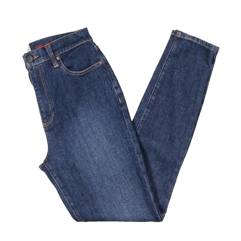 Womens High Rise Dark Wash Skinny Jeans Fashionable Cropped Denim Jeans