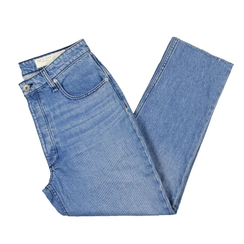 Womens Cotton High Rise Ankle Jeans Trendy Low-Rise Bootcut Jeans
