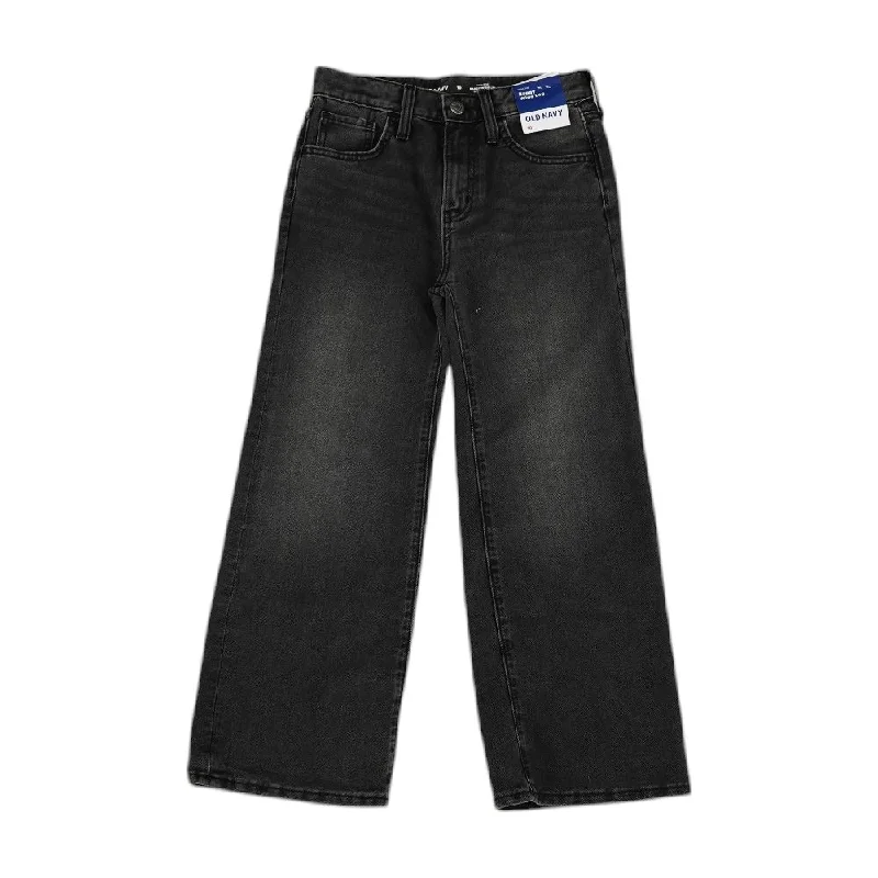 Black Solid High Rise Wide Leg Jeans Classic Blue Denim Jeans