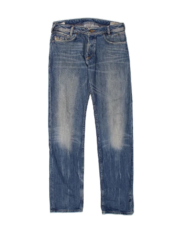 DIESEL Womens Poiak Straight Jeans W31 L34 Blue Cotton Comfortable Flare Leg Jeans