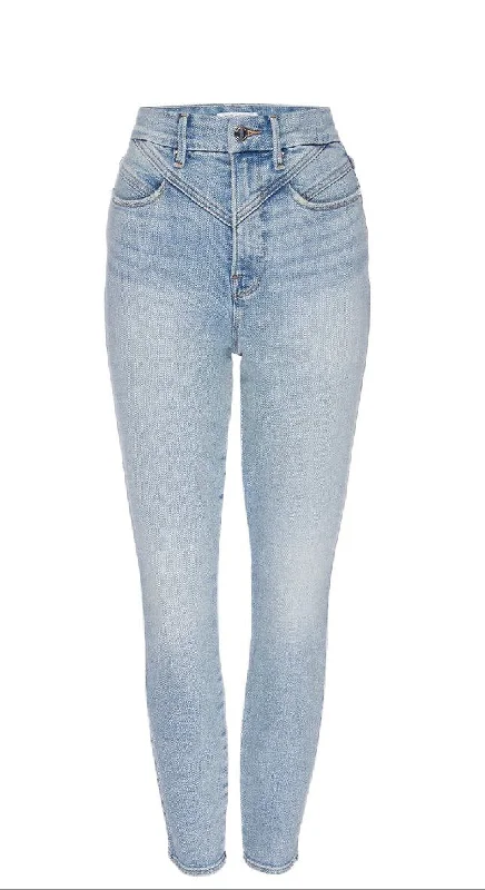GOOD AMERICAN Women's Blue Good Curve Skinny Front Yoke Jeans #401 10/30 NWT Casual Light Wash Jeans GOOD AMERICAN Women's Blue Good Curve Skinny Front Yoke Jeans #401 10/30 NWT Casual Light Wash Jeans