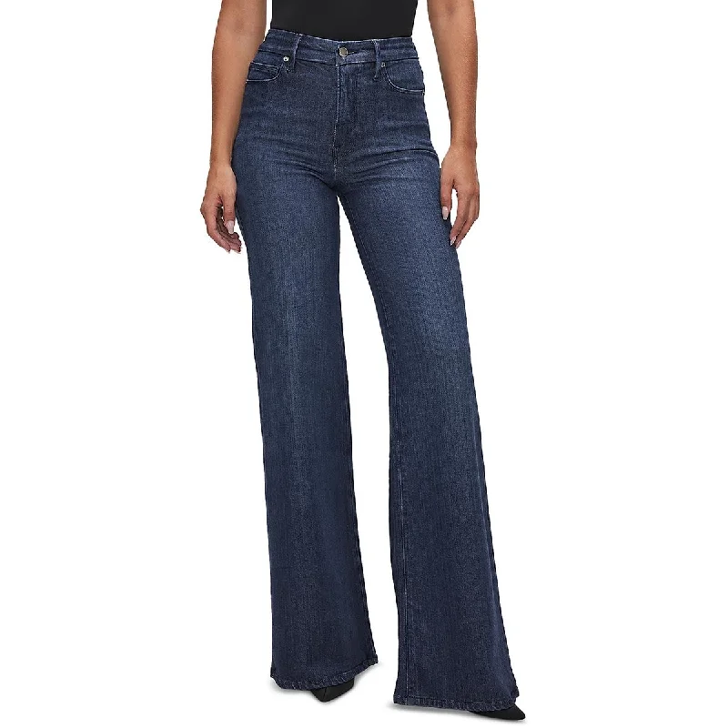 Good American Womens Plus Good Waist High Rise Denim Wide Leg Jeans Trendy Wide-Leg High-Waist Denim Good American Womens Plus Good Waist High Rise Denim Wide Leg Jeans Trendy Wide-Leg High-Waist Denim