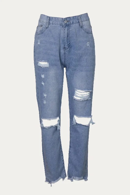 High-Rise Straight-Leg Jeans In Light Wash Stylish Tapered Fit Jeans