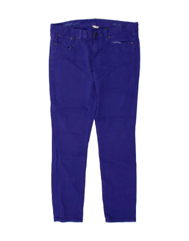 J. CREW Womens Toothpick Skinny Jeans W30 L30 Blue Cotton Casual Straight-Leg Jeans