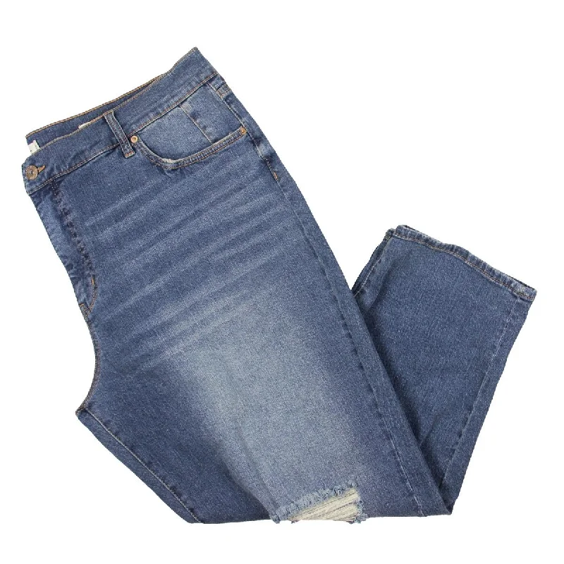 Jessica Simpson Womens Plus Mika Bestie Denim Destroyed Boyfriend Jeans Casual Skinny Fit Jeans Jessica Simpson Womens Plus Mika Bestie Denim Destroyed Boyfriend Jeans Casual Skinny Fit Jeans