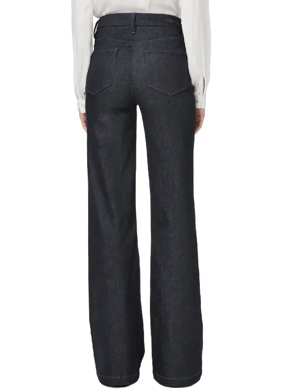 Leenah High Rise With Gold Clasp Wide Leg Jean In Montecito Elegant Tapered Leg Denim