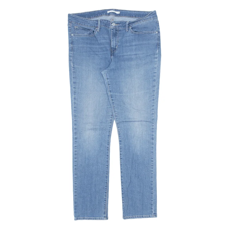 LEVI'S 712 Jeans Blue Denim Slim Tapered Stone Wash Womens W26 L30 Stylish Acid-Wash Jeans