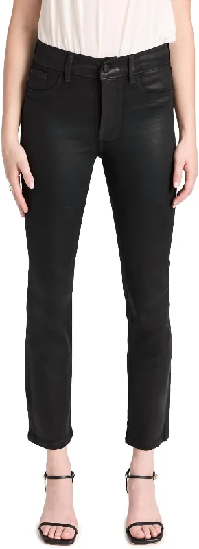 Mara Straight Mid Rise Instasculpt Ankle Jeans In Black Casual Straight-Leg Jeans