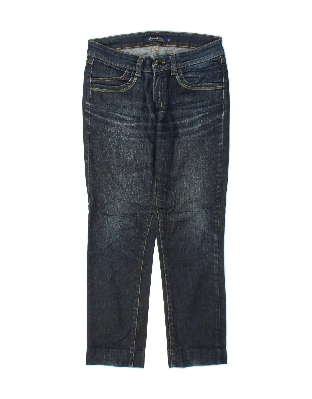 MASSIMO DUTTI Womens Slim Jeans W30 L28 Blue Chic Rolled Cuff Denim Jeans