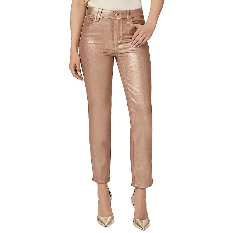 Paige Womens CINDY High Rise Coated Straight Leg Jeans Chic Vintage-Inspired Denim Jeans