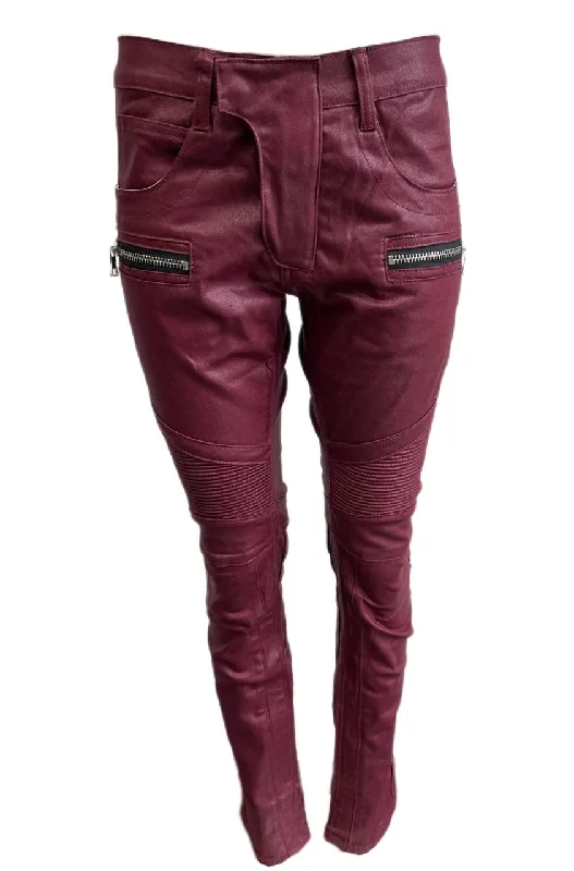 Vin Touir Women's Red Ribbed Biker Slim Jeans Size 30 NWT Trendy Layered Pocket Jeans Vin Touir Women's Red Ribbed Biker Slim Jeans Size 30 NWT Trendy Layered Pocket Jeans