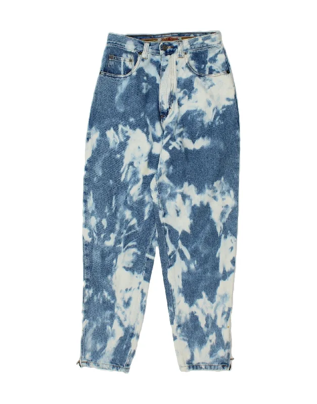 VINTAGE Womens High Waist Acid Wash Tapered Jeans W30 L29 Blue Comfortable Full-Length Denim Jeans VINTAGE Womens High Waist Acid Wash Tapered Jeans W30 L29 Blue Comfortable Full-Length Denim Jeans