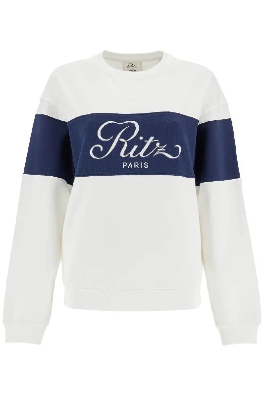 'two-tone Frame Sweatshirt By R  - White Hoodie with Applique Textured Unique