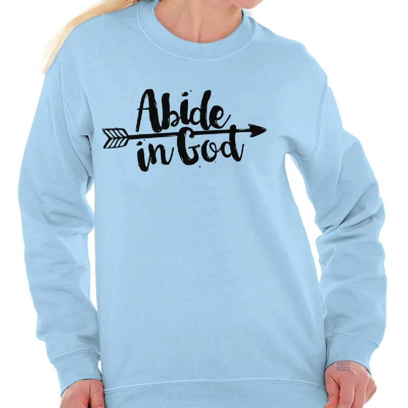 Abide God Crewneck Sweatshirt Hoodie with Relaxed Fit Easy Casual