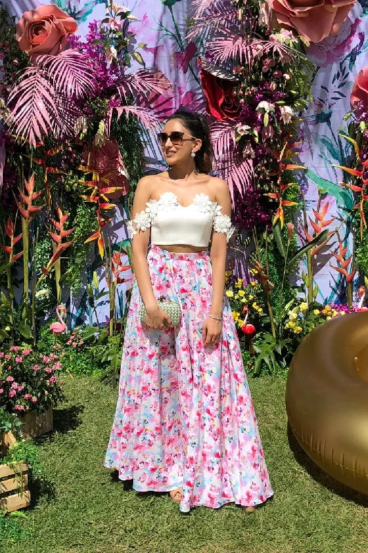 ANISHA Cotton Floral Skirt pencil skirt chic