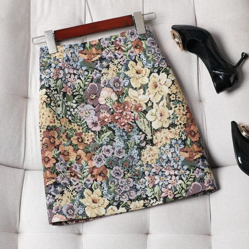 Dionne Floral Mini Skirt wool skirt warm