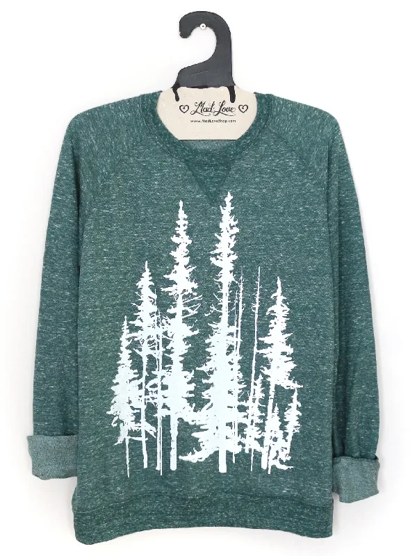 Evergreen Forest Speckle Sweatshirt Hoodie with Pocket Utility Practical