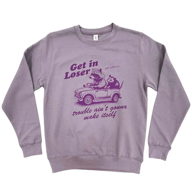 Get In Loser Crewneck Sweatshirt Hoodie with Full-Zip Functional Layering