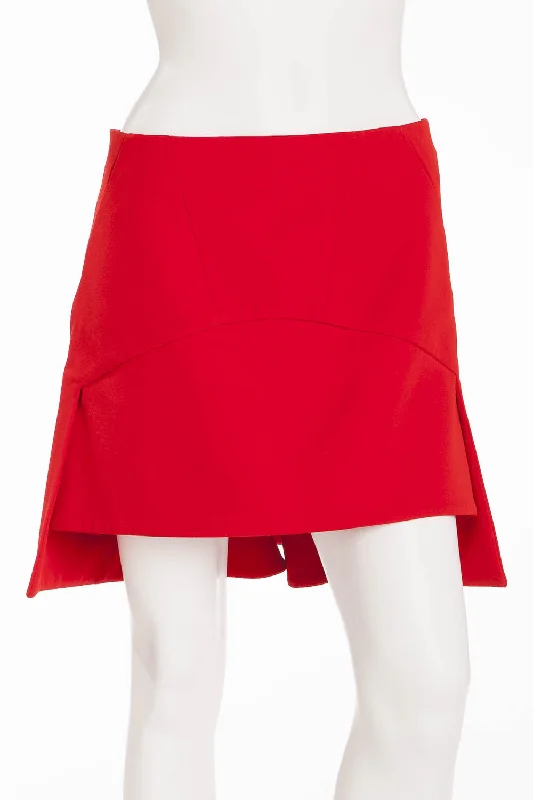 Givenchy - Red Asymmetrical Mini Skirt - FR 38 cashmere skirt fine