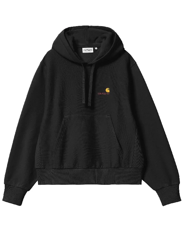 Hoodie woman I033650 89XX W HD AMERICAN SCRIPT BLACK CARHARTT WIP Hoodie with Tie-Dye Psychedelic Retro Hoodie woman I033650 89XX W HD AMERICAN SCRIPT BLACK CARHARTT WIP Hoodie with Tie-Dye Psychedelic Retro