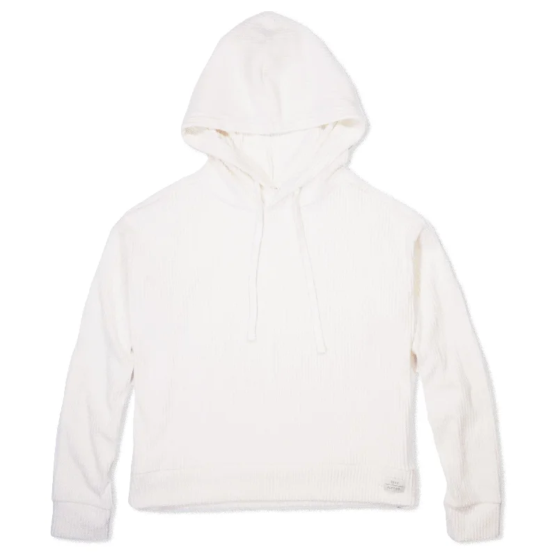 Malibu Ribbed Hoodie Hoodie with Metallic Shiny Futuristic