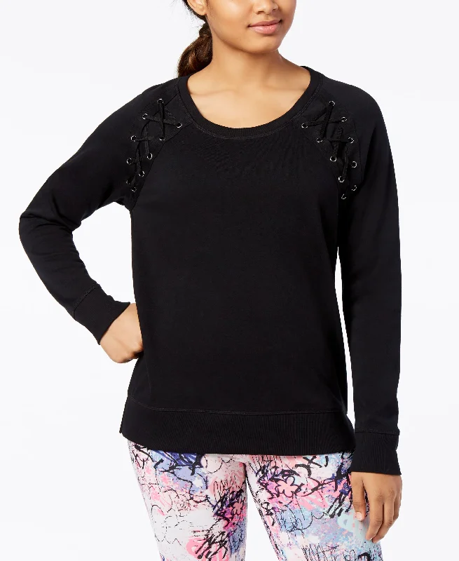 Material Girl Active Juniors Lace Up Sweatshirt Hoodie with High-Low Hem Asymmetrical Trendy Material Girl Active Juniors Lace Up Sweatshirt Hoodie with High-Low Hem Asymmetrical Trendy