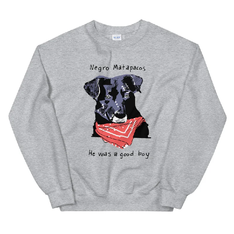 Negro Matapacos Unisex Sweatshirt Hoodie with Hem Embroidery Detailed Premium