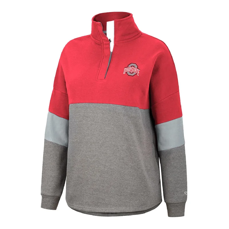 Ladies Ohio State Buckeyes Magazine Oversized Snap Sweatshirt Hoodie with Ribbed Cuffs Snug Fit Comfort Ladies Ohio State Buckeyes Magazine Oversized Snap Sweatshirt Hoodie with Ribbed Cuffs Snug Fit Comfort