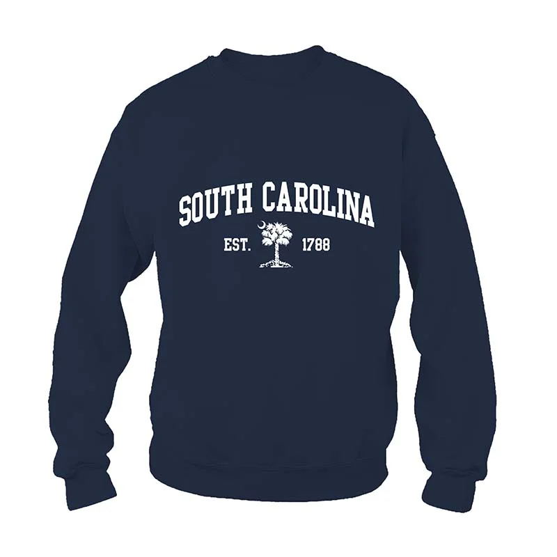 South Carolina Est. in 1788 Crewneck Sweatshirt Hoodie with Relaxed Fit Easy Casual