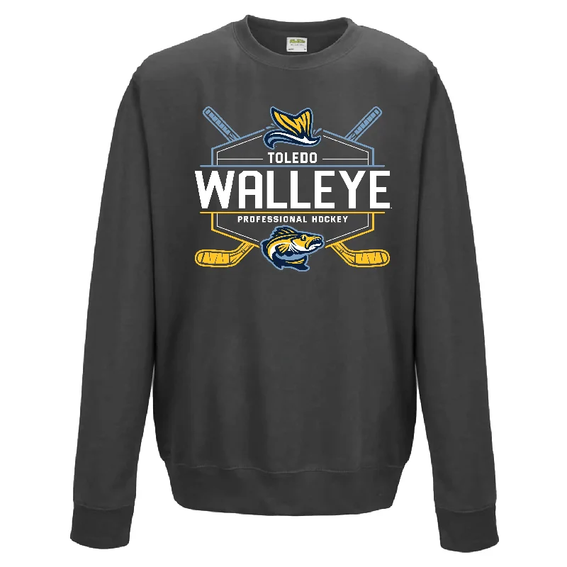 Toledo Walleye Pantera Crewneck Sweatshirt Hoodie with Full-Zip Functional Layering