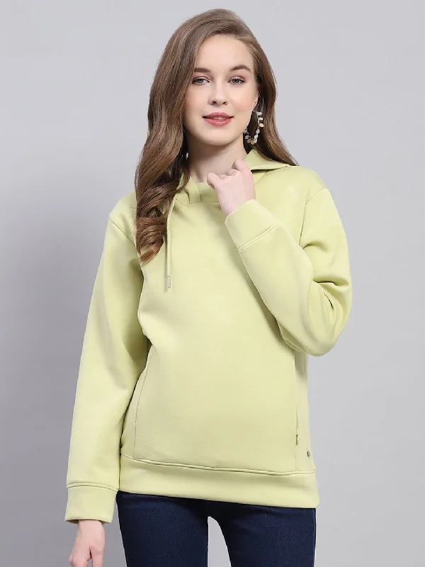 Women Green Solid Hooded Full Sleeve Sweatshirt Hoodie with Slit Hem Functional Movement Women Green Solid Hooded Full Sleeve Sweatshirt Hoodie with Slit Hem Functional Movement